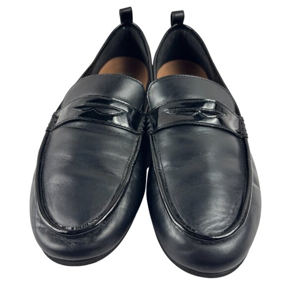 Fitflop Women's 11 Black Leather Slip-on Loafer Flats Shoes - Picture 1 of 12